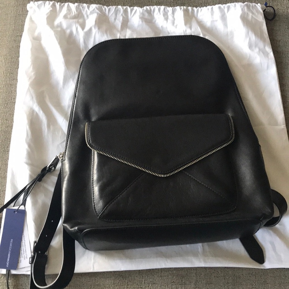 Rebecca Minkoff Envelope Backpack in Black Leather
